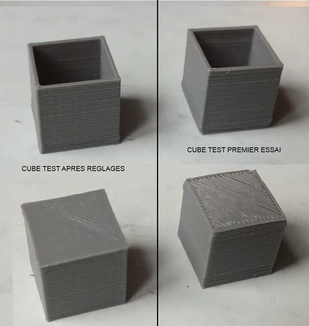 cube test avant et après réglages