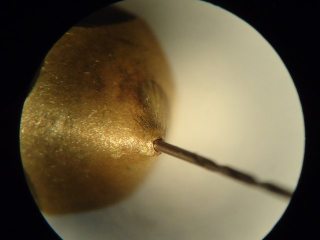 Buse 0,4mm en laiton, pas d'usure constatée (foret de 0,4mm)